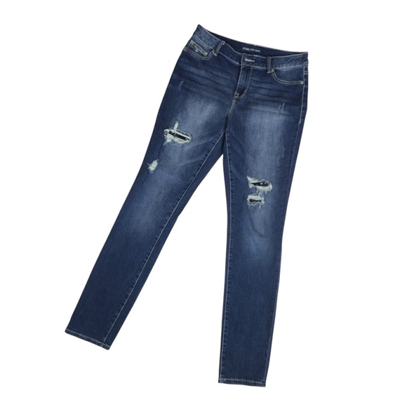 Maurice’s Distressed Ripped Sequin Stretchy Skinny Denim Jeans Medium Regular - Picture 2 of 13